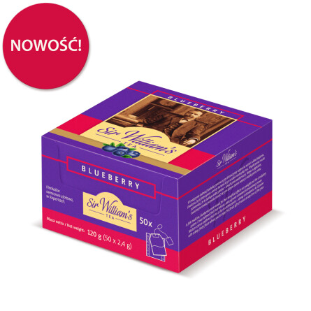 Owocowo-Ziołowa Herbatka Sir William's Tea Blueberry 50 Saszetek