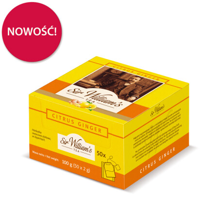 Owocowo-ziołowa Herbata Sir William's Tea Citrus Ginger 50 Saszetek
