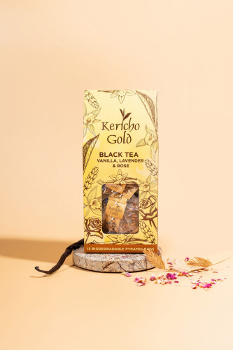 Kericho Gold – Herbata Black Tea Vanilla, Lavender & Rose (15 piramidek / 30 g)