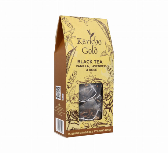 Kericho Gold – Herbata Black Tea Vanilla, Lavender & Rose (15 piramidek / 30 g)