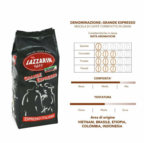 Kawa włoska ziarnista Lazzarin Grande Espresso 1kg
