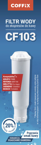 Filtr wody do ekspresu MELITTA NIVONA KRUPS SIEMENS BOSCH (zamiennik)