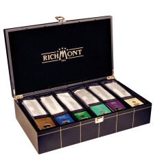 Drewniana skrzynka z herbatą Richmont