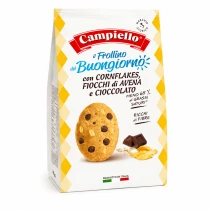 Włoskie ciastka z corn flakes, płatkami owsianymi i czekoladą Campiello del Buongiorno 600 g