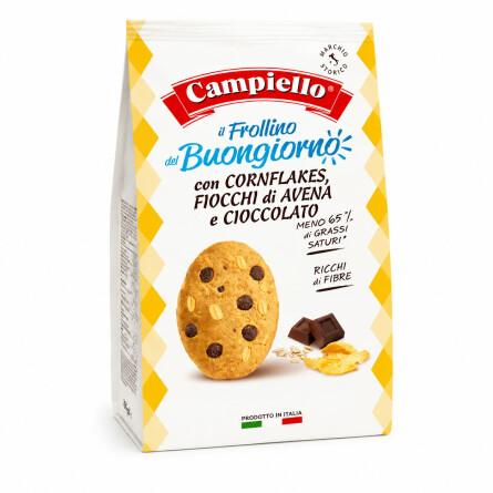 Włoskie ciastka z corn flakes, płatkami owsianymi i czekoladą Campiello del Buongiorno 600 g