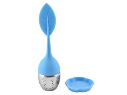 Zaparzacz do herbaty - silikonowy listek z sitkiem